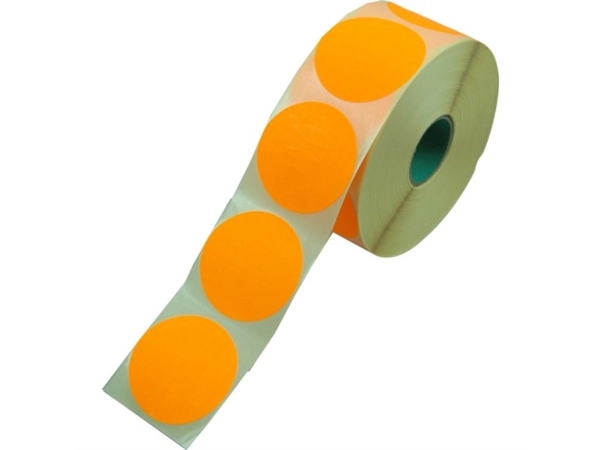 Een Etiket, Reclame-etiket, papier, permanent, ∅62mm, fluor/oranje OP=OP koop je bij ShopXPress